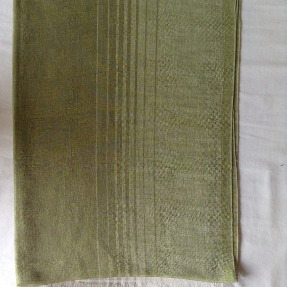 Green & White Linen-Cotton-50*180 - Picture 3 of 4